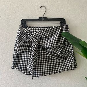 Zara Gingham Asymmetric Plaid Skort | plaid, large